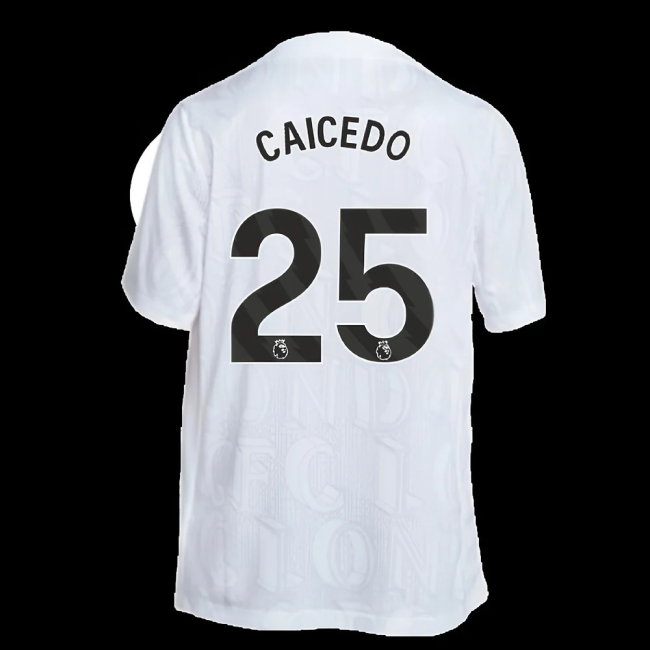 2025-2026 Chelsea Academy Pro Pre-Match Football Top (White) (Caicedo 25)-SoccerKits Hub | Buy Soccer Jerseys Online
